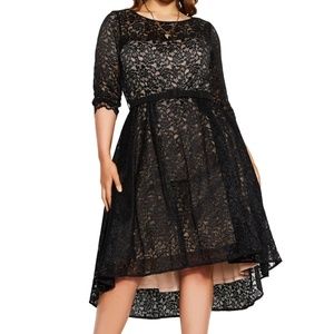 City Chic Belted Lace A-Line Dress size 20